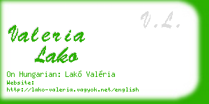 valeria lako business card